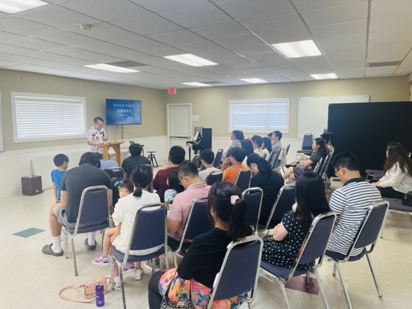 Sunday testimony sharing during worship